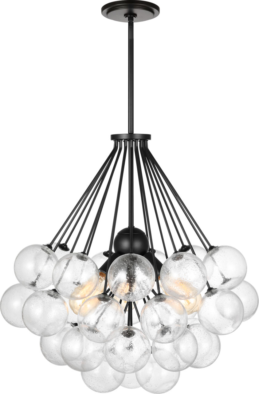 Bronzeville Three Light Pendant in Midnight Black