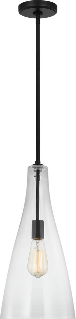 Arilda One Light Pendant in Midnight Black