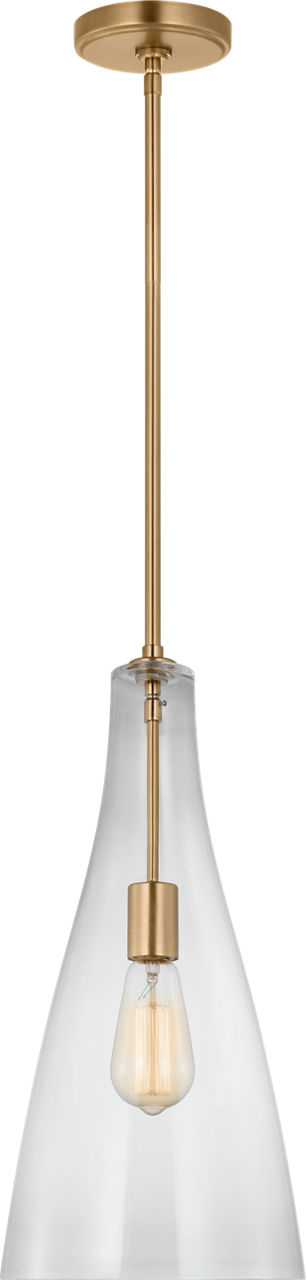 Arilda One Light Pendant in Satin Brass
