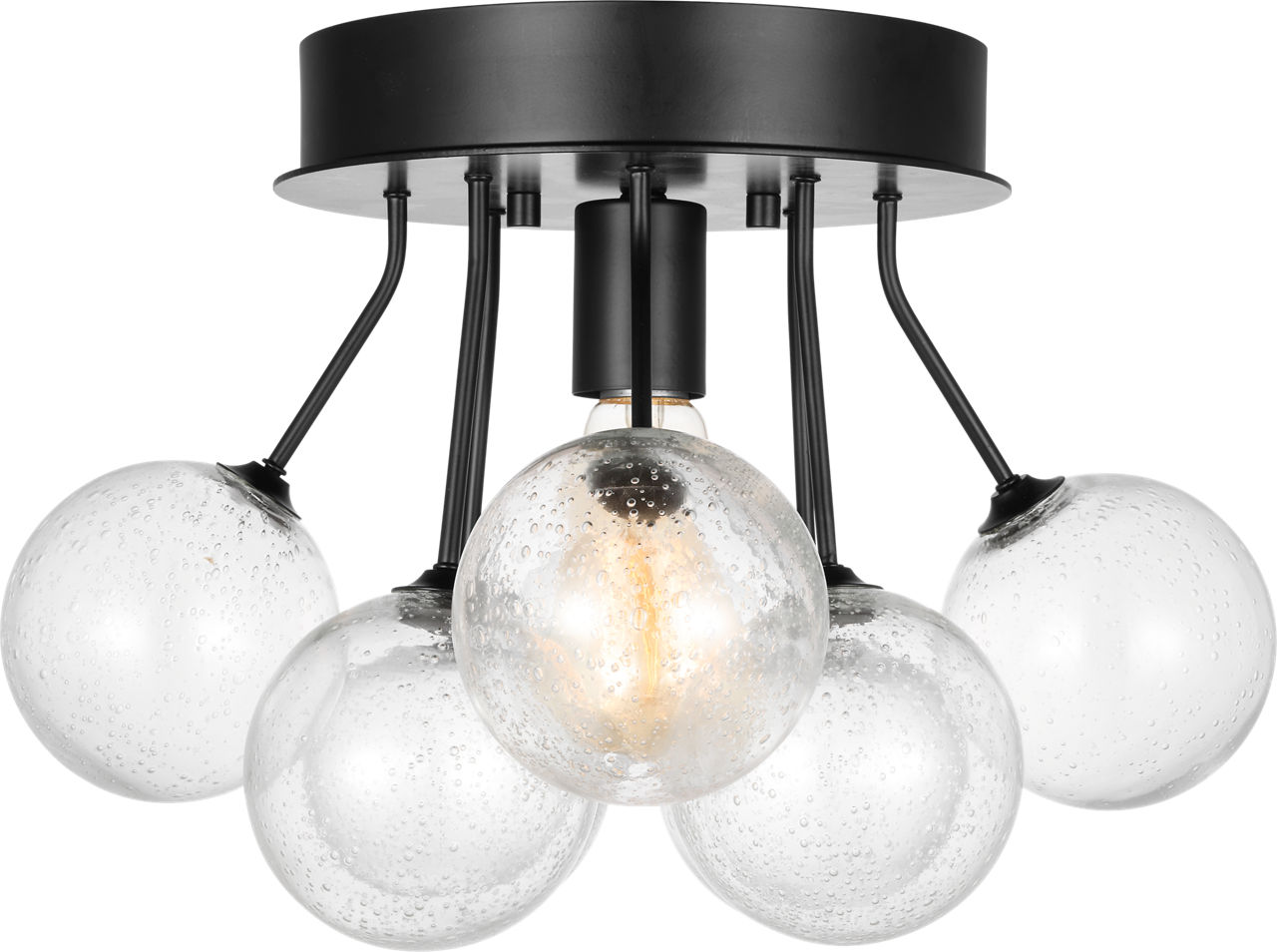 Bronzeville One Light Semi-Flush Mount in Midnight Black