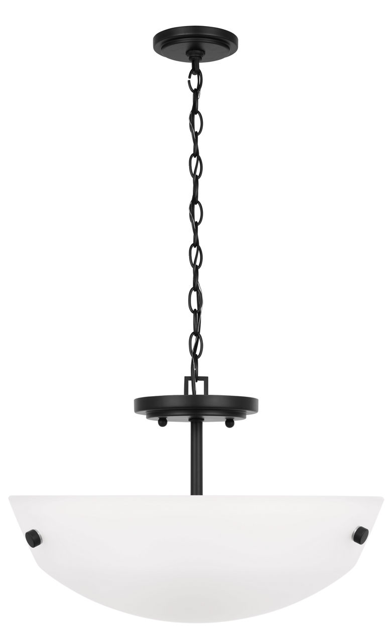 Kerrville Two Light Semi-Flush Convertible Pendant Midnight Black