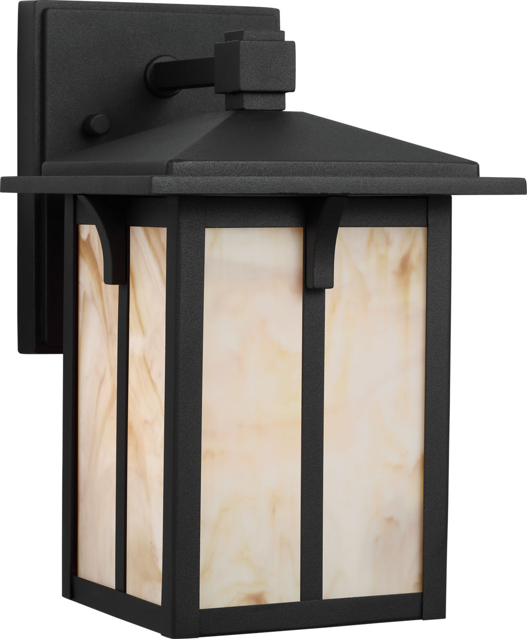 Tomek Small Wall Lantern in Black with Champagne Glass Bulb(s) Not Included