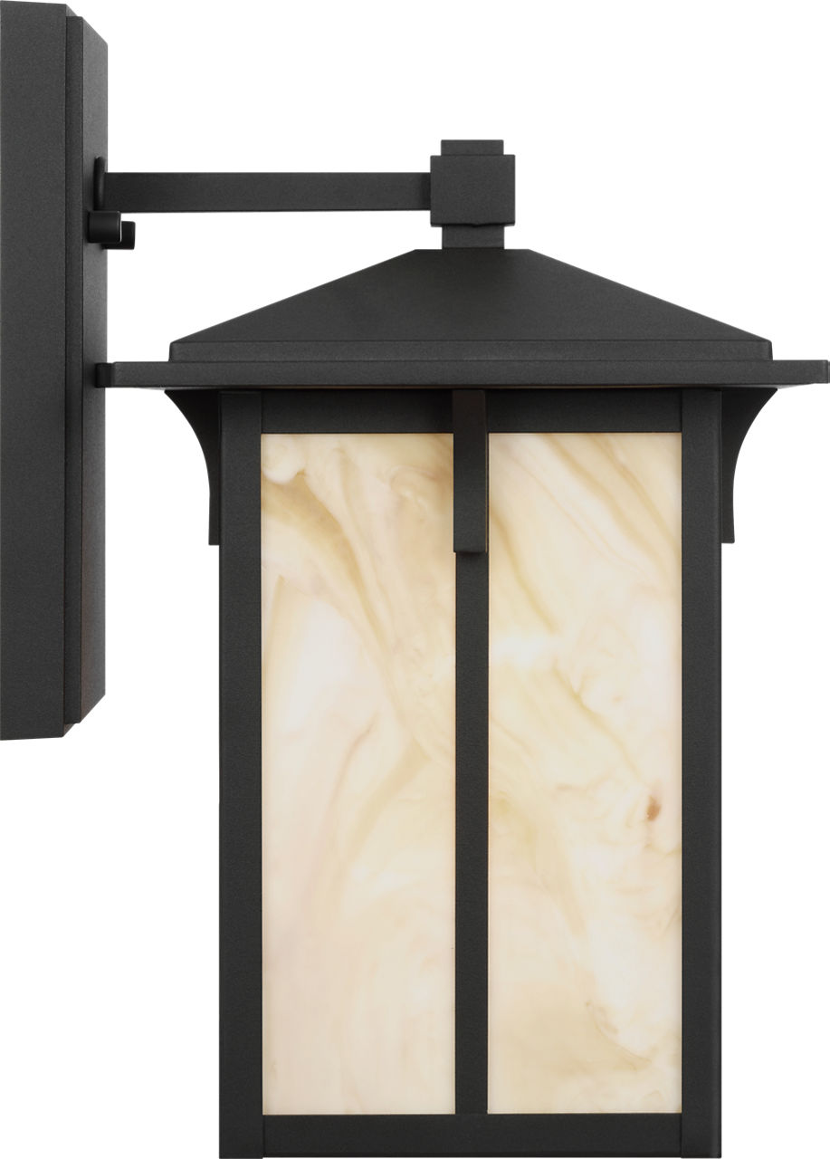Tomek Medium Wall Lantern in Black with Champagne Glass Bulb(s) Not Included