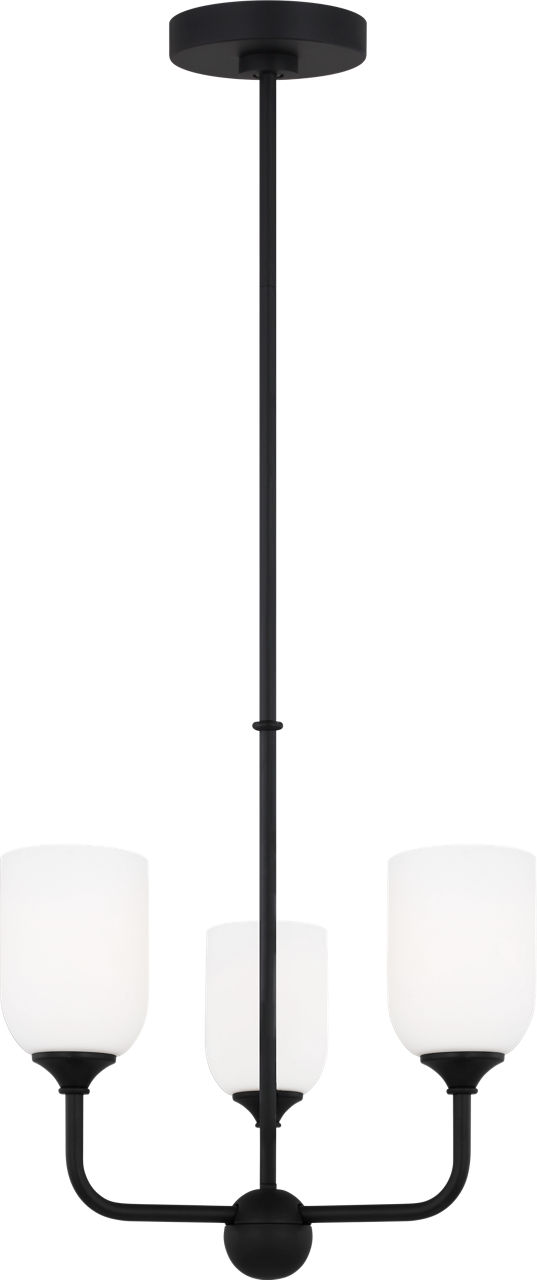 Emile Small Chandelier Midnight Black Bulbs Included