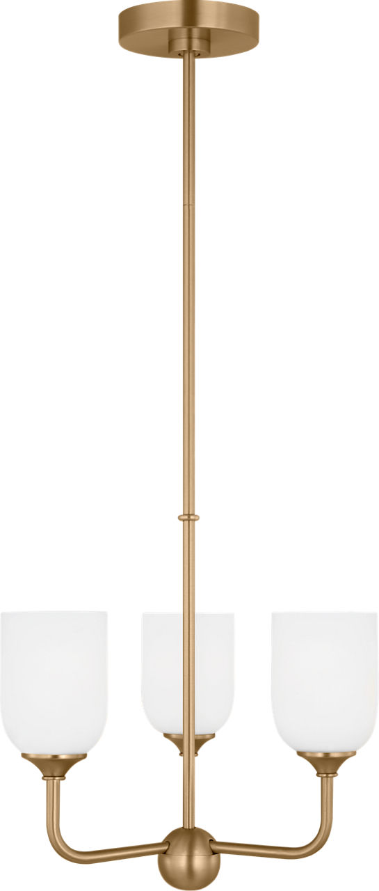 Emile Small Chandelier Satin Brass Bulbs Included