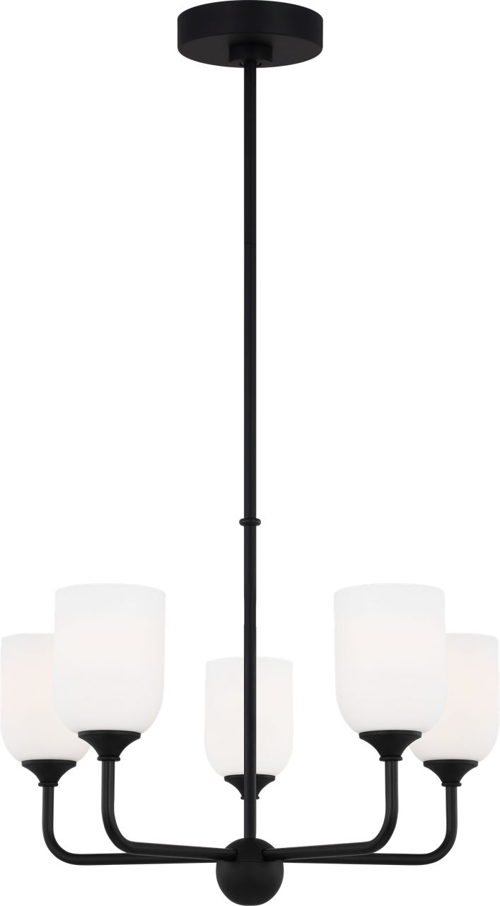 Emile Medium Chandelier Midnight Black Bulbs Included