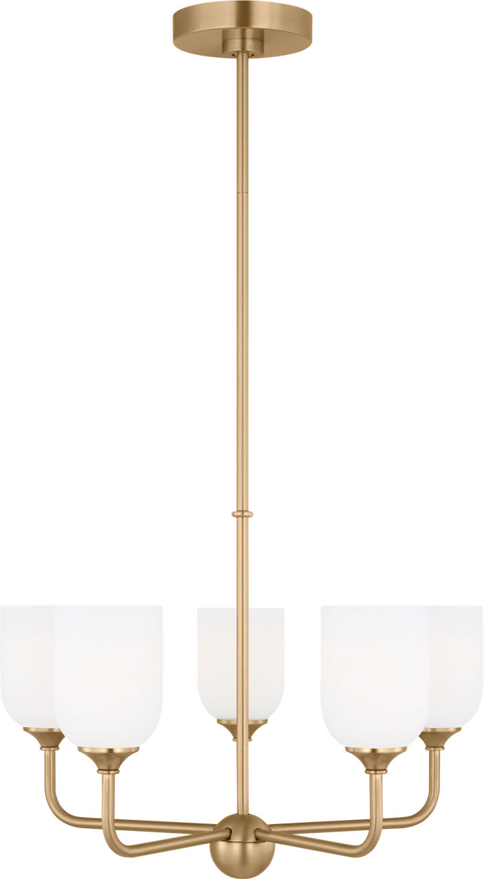 Emile Medium Chandelier Satin Brass Bulbs Included