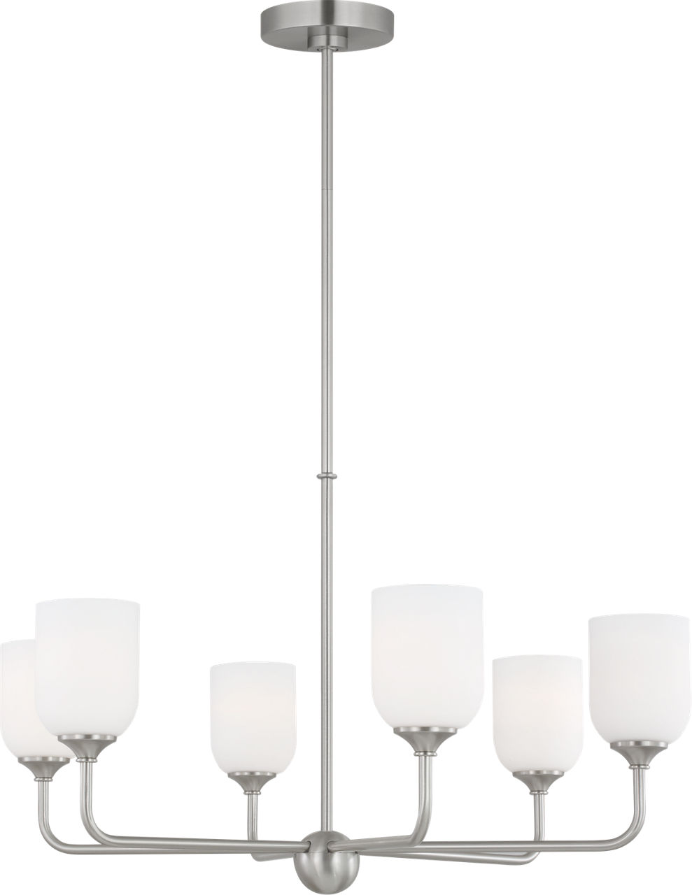 Emile Large Chandelier Brushed Steel