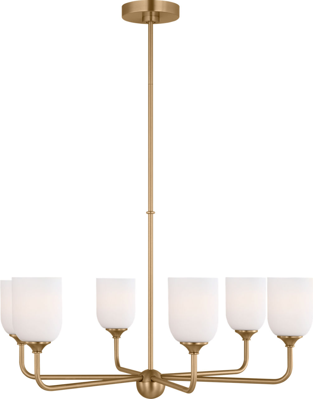 Emile Large Chandelier Satin Brass Bulbs Included