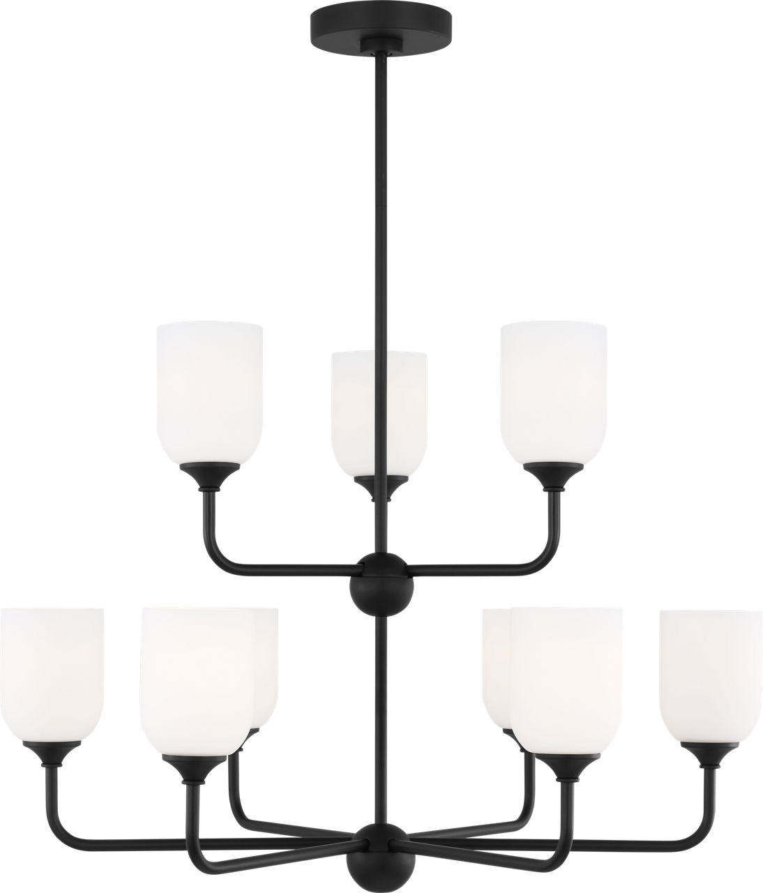 Emile Extra Large Chandelier Midnight Black Bulbs Included