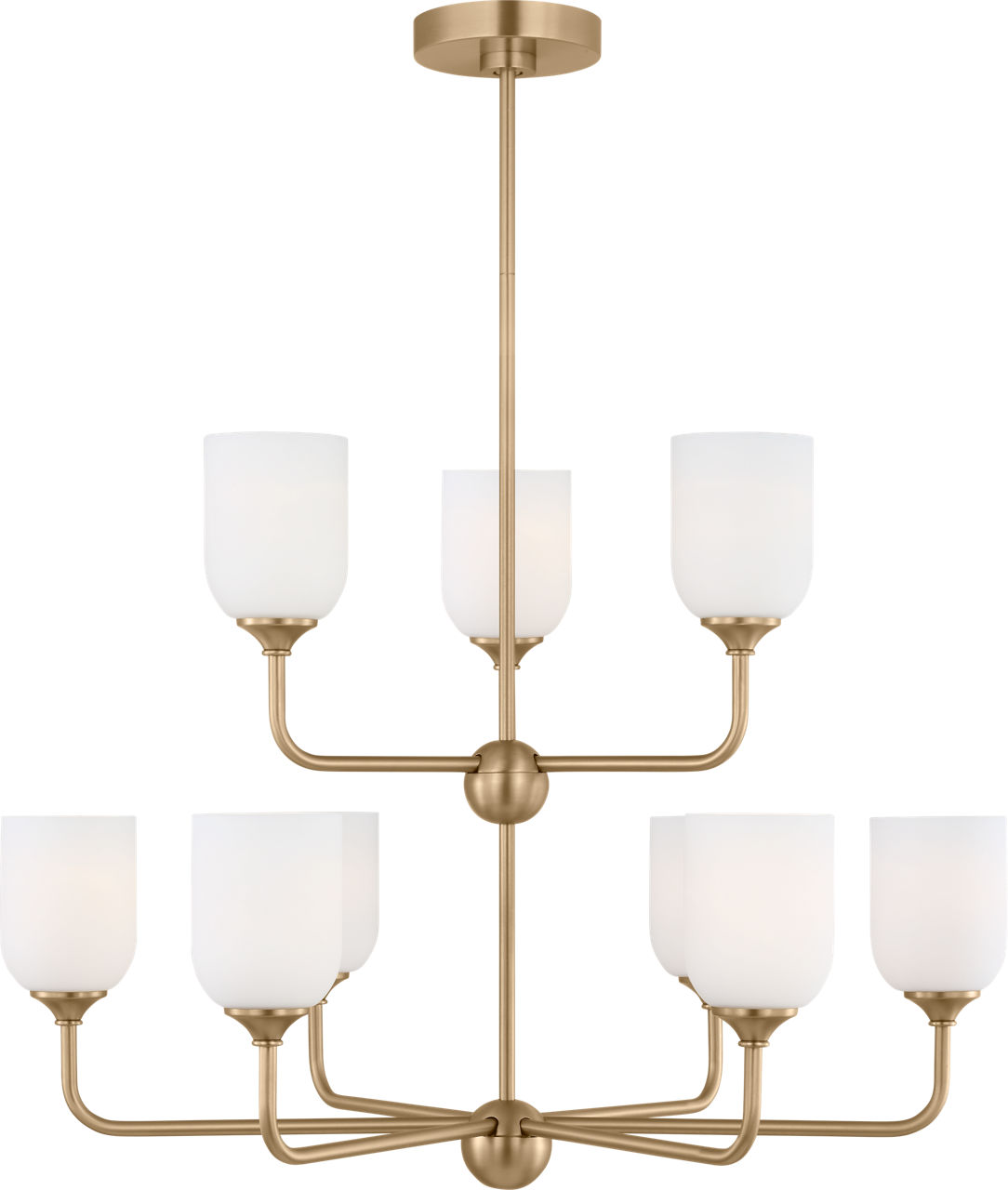 Emile Extra Large Chandelier Satin Brass Bulbs Included