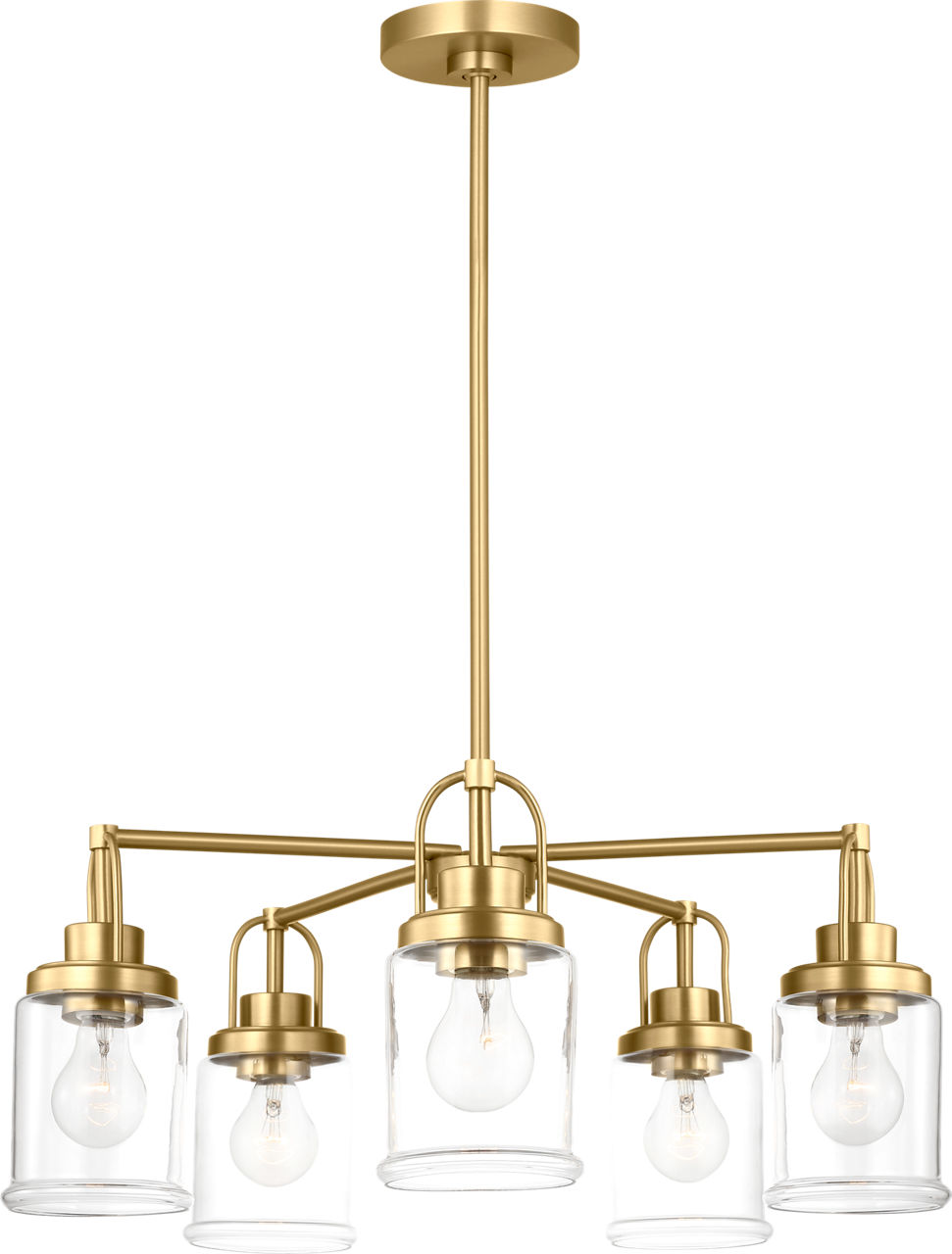 Anders Five Light Chandelier Satin Brass