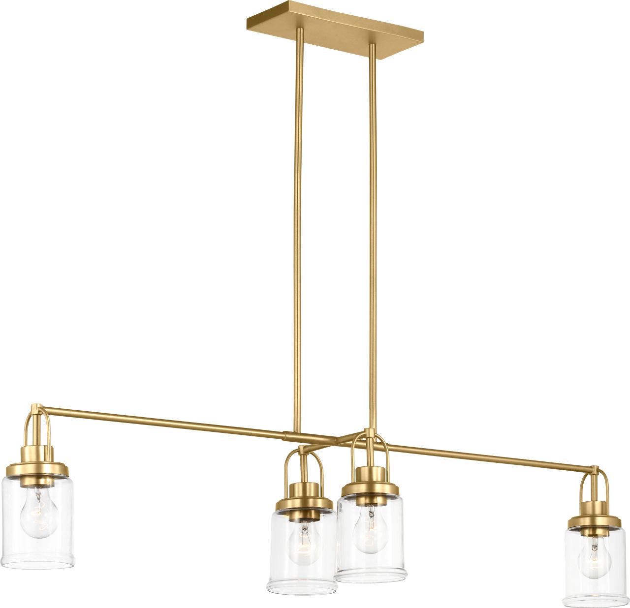 Anders Four Light Chandelier in Satin Brass Bulb(s) Not Included