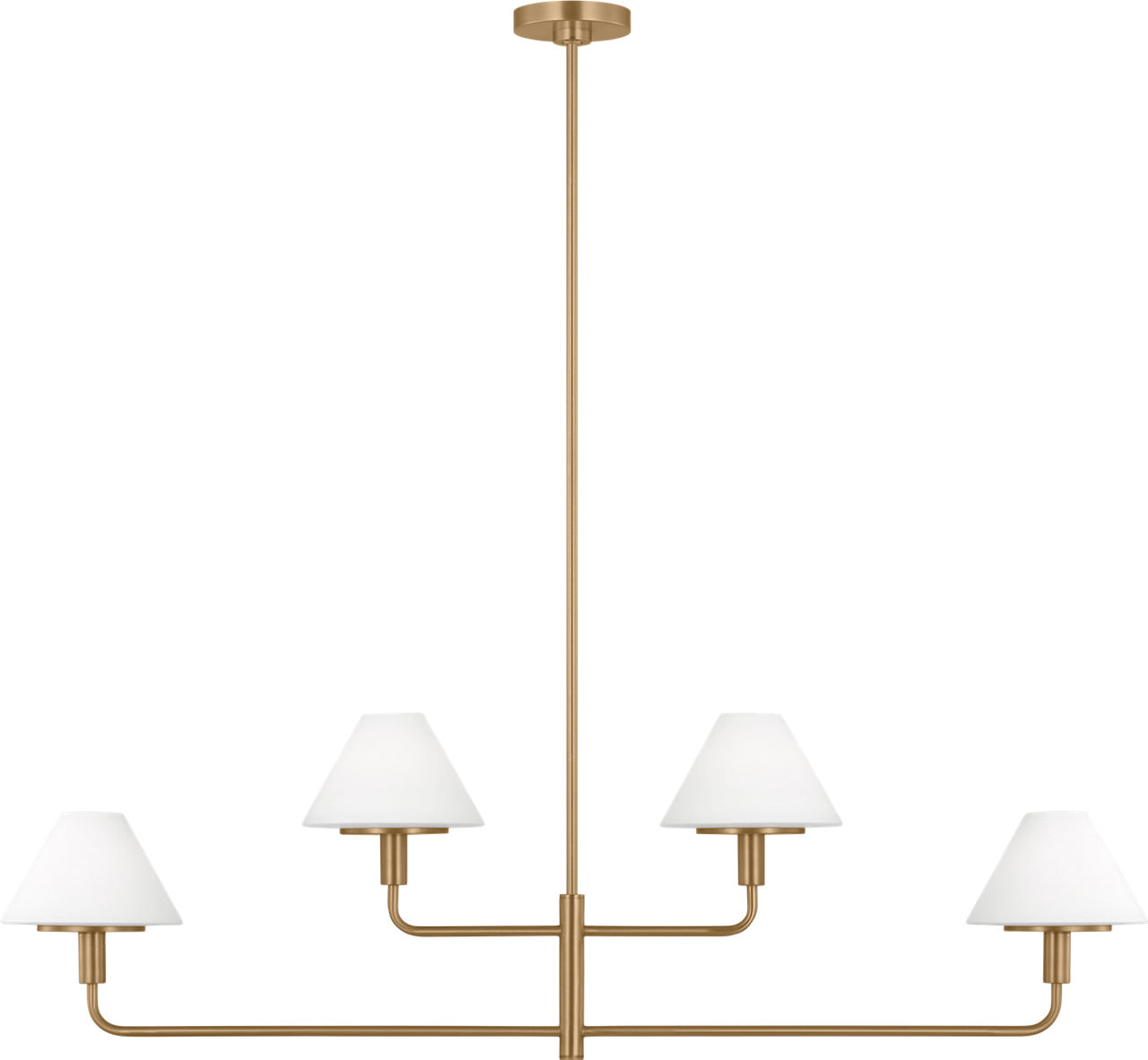 Mendota Four Light Chandelier Satin Brass