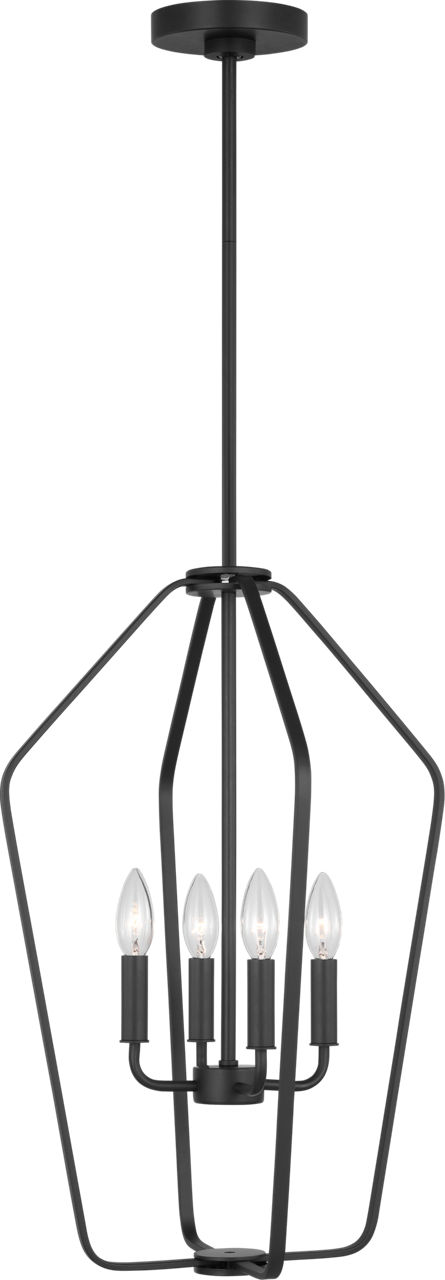 Kennan Four Light Medium Lantern in Midnight Black Bulb(s) Not Included