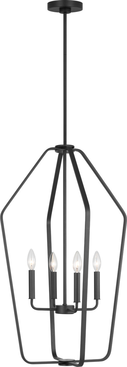 Kennan Four Light Large Lantern in Midnight Black Bulb(s) Not Included