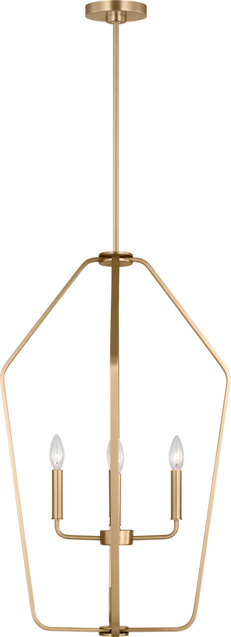 Kennan Four Light Chandelier Satin Brass
