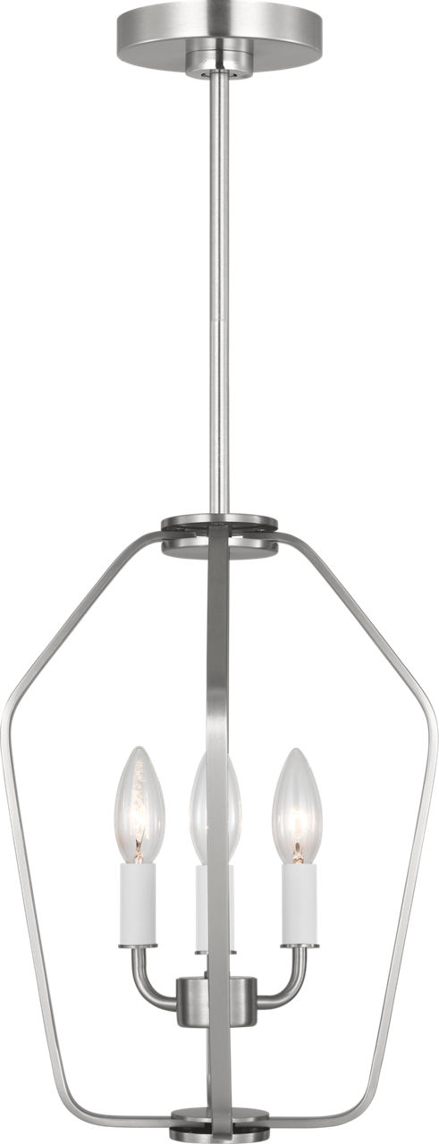 Kennan Three Light Chandelier Brushed Nickel