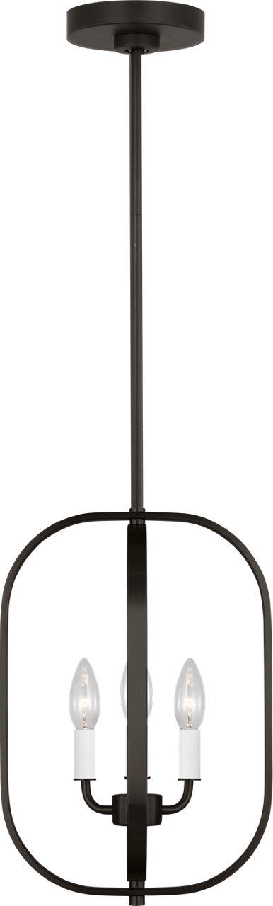 Loretto Three Light Chandelier Midnight Black