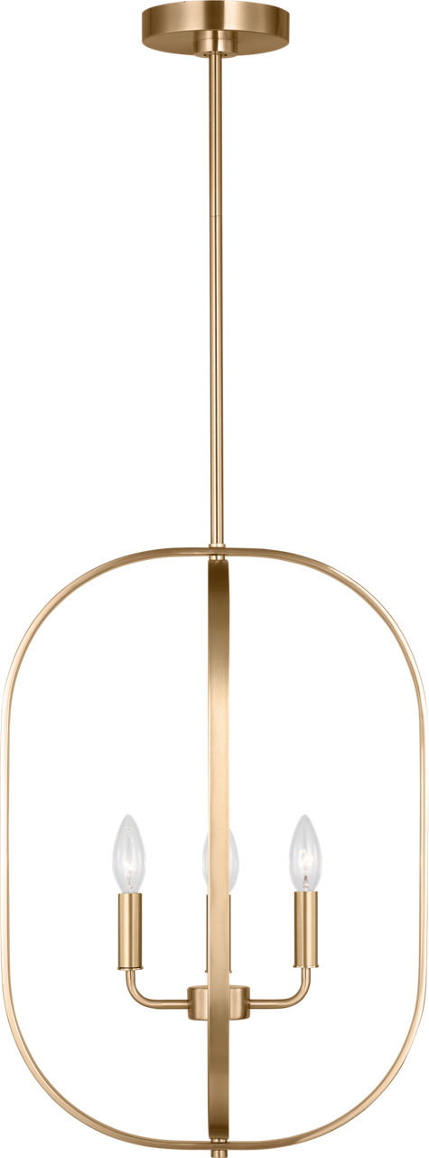 Loretto Four Light Chandelier Satin Brass