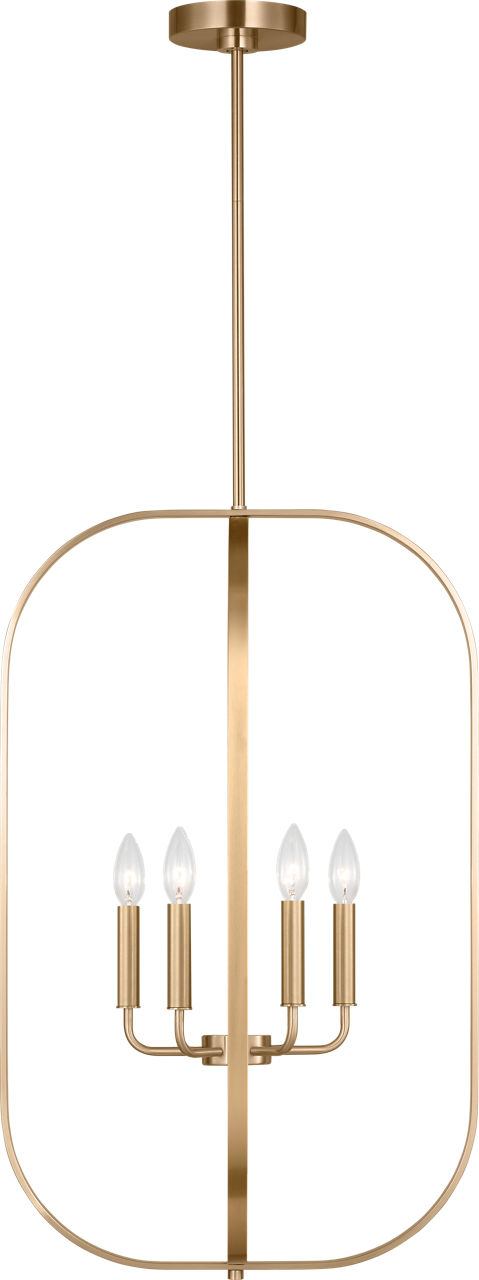 Loretto Six Light Chandelier Satin Brass