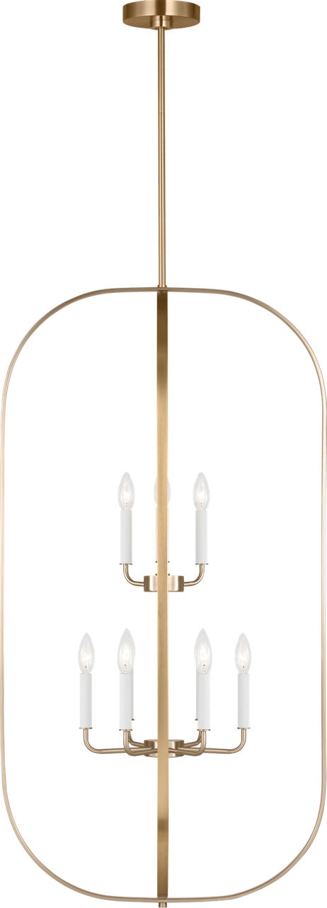 Loretto Nine Light Chandelier Satin Brass