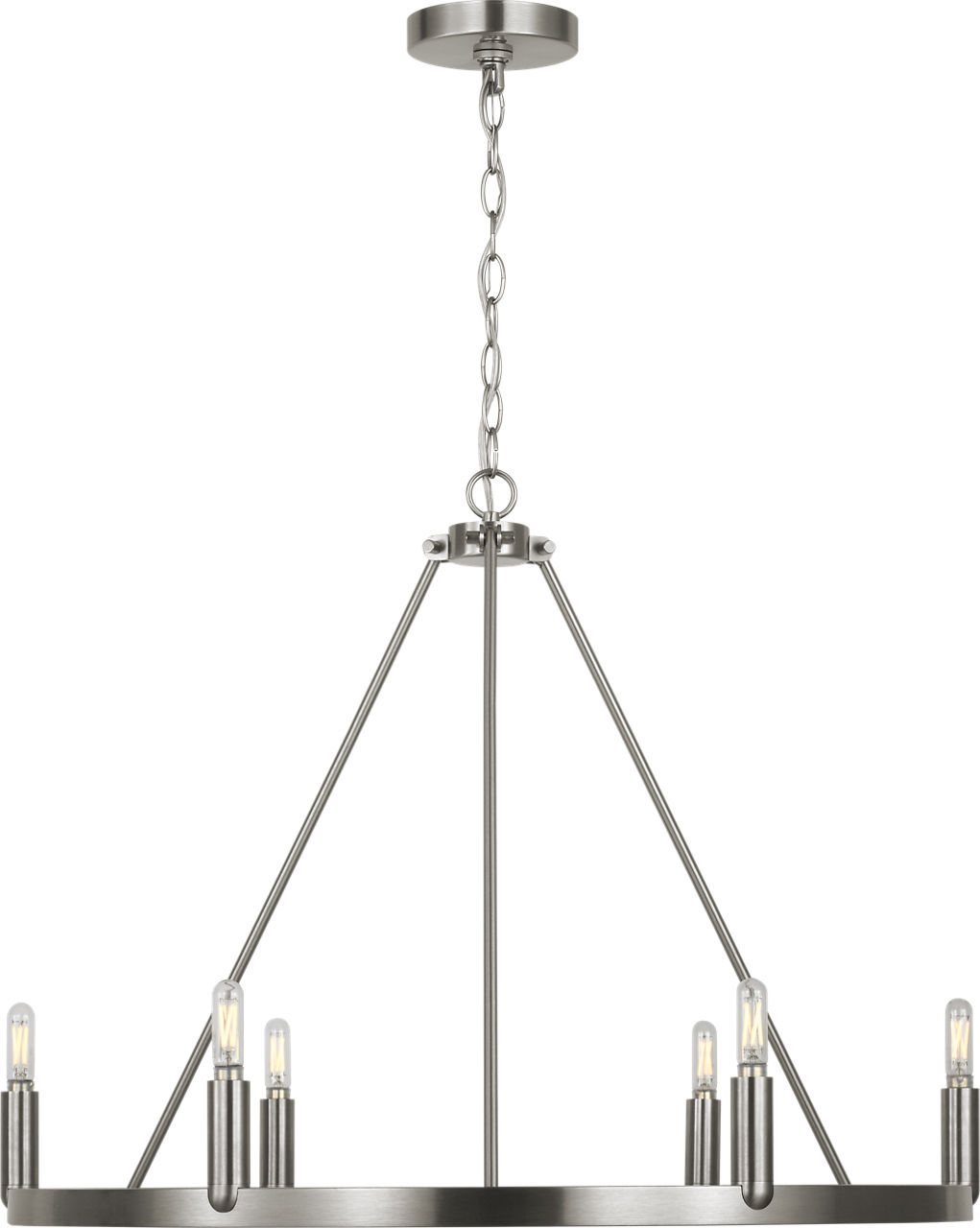 Mirla Six Light Chandelier in Brushed Nickel Bulb(s) Not Included