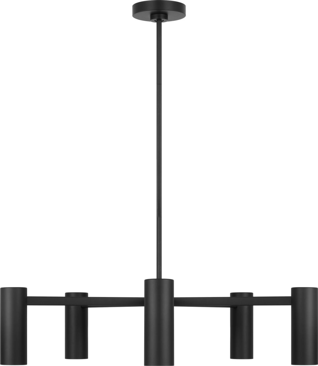 Zentro Five Light Chandelier in Midnight Black Bulb(s) Not Included