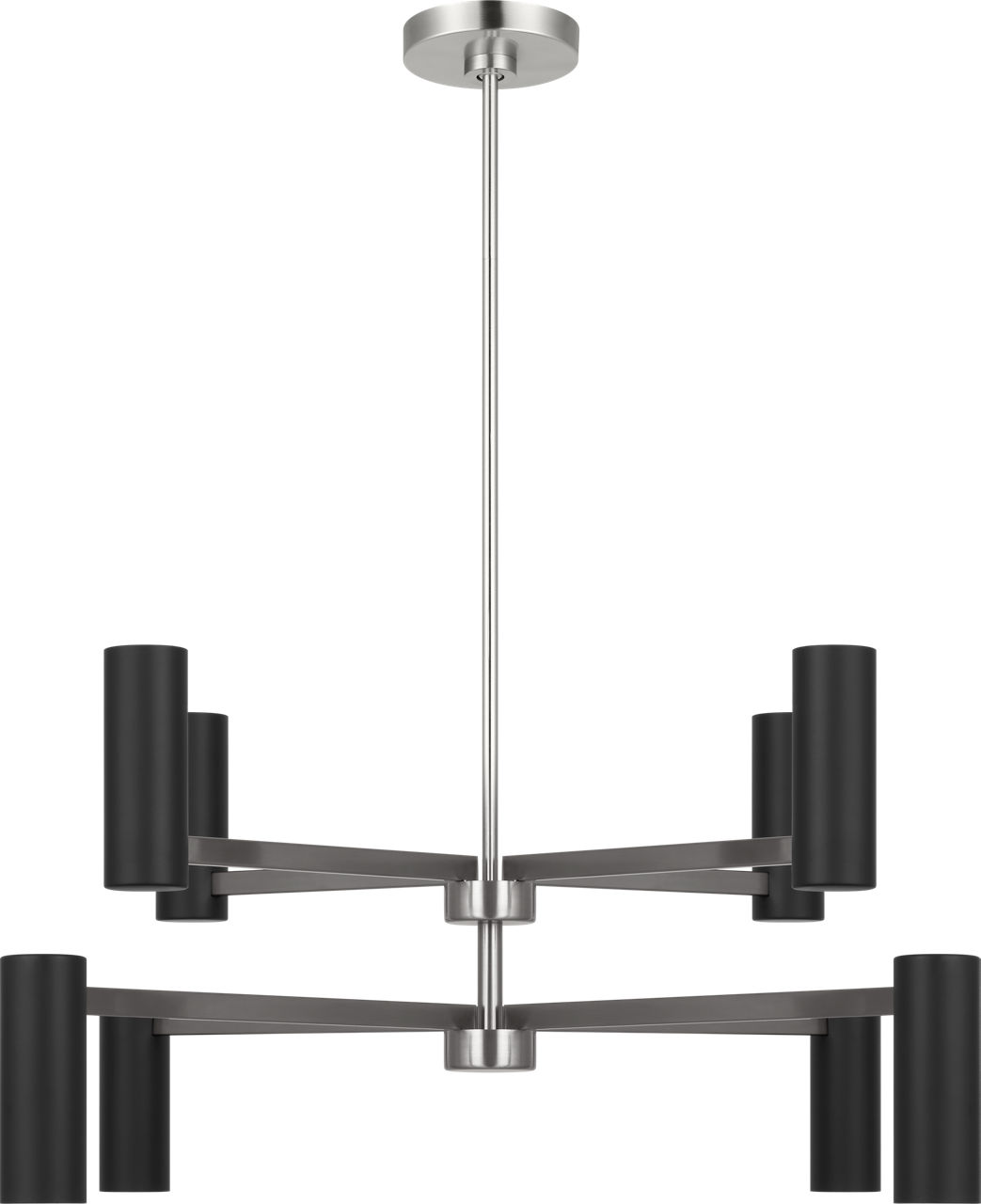 Zentro Eight Light Chandelier in Brushed Nickel Bulb(s) Not Included