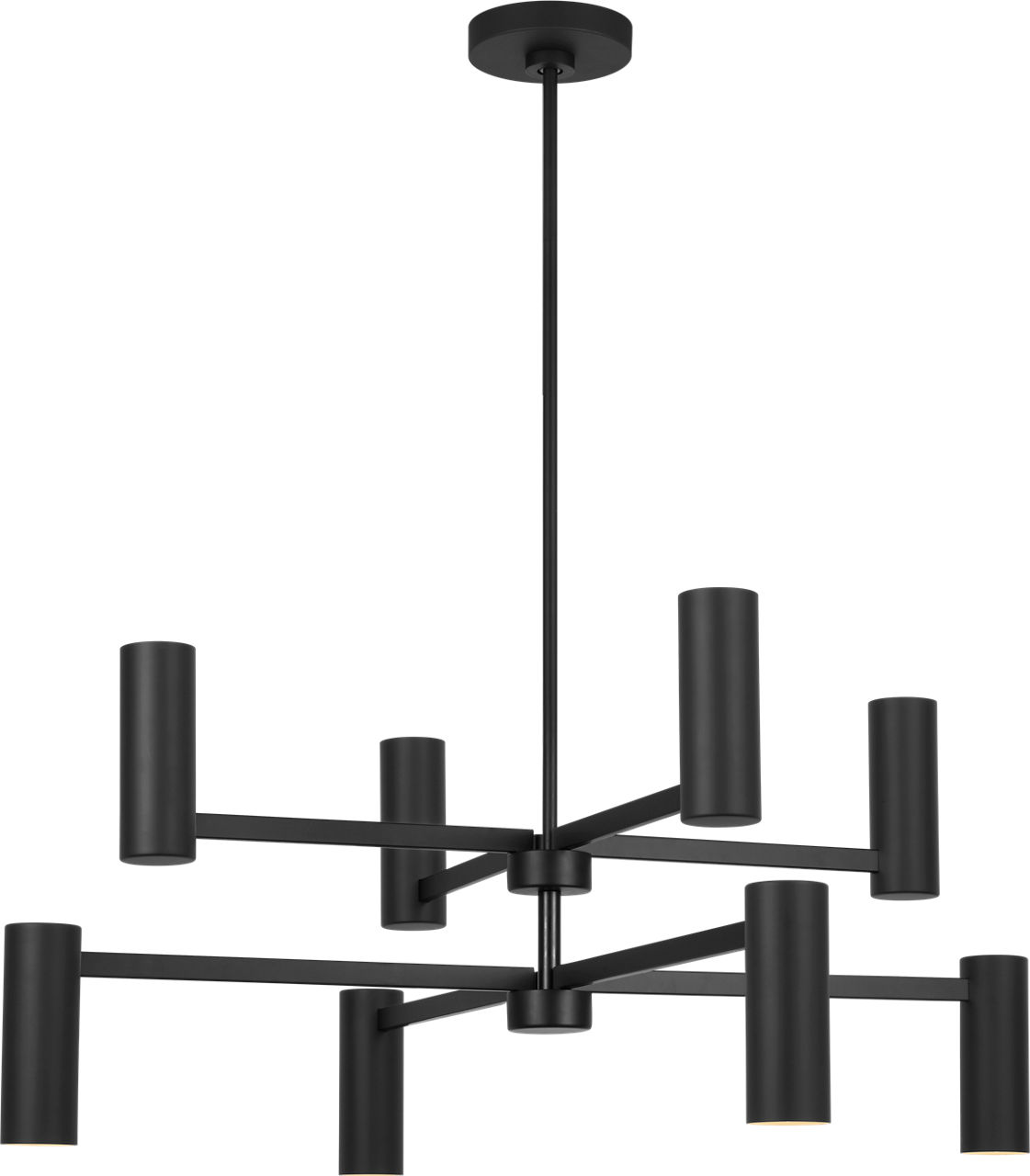 Zentro Eight Light Chandelier in Midnight Black Bulb(s) Included