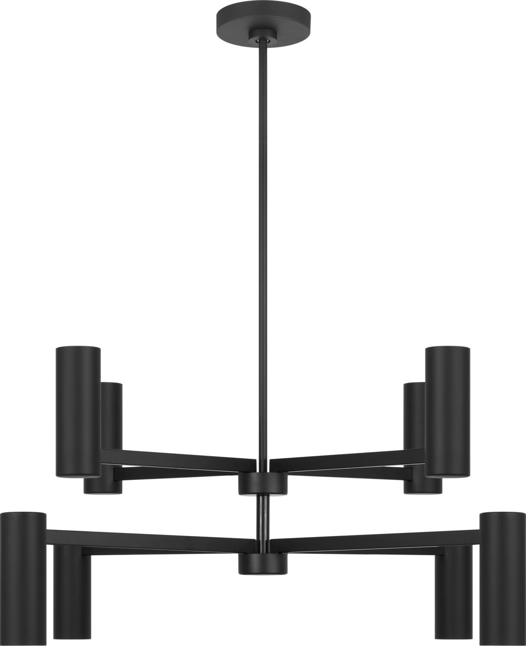 Zentro Eight Light Chandelier in Midnight Black Bulb(s) Not Included