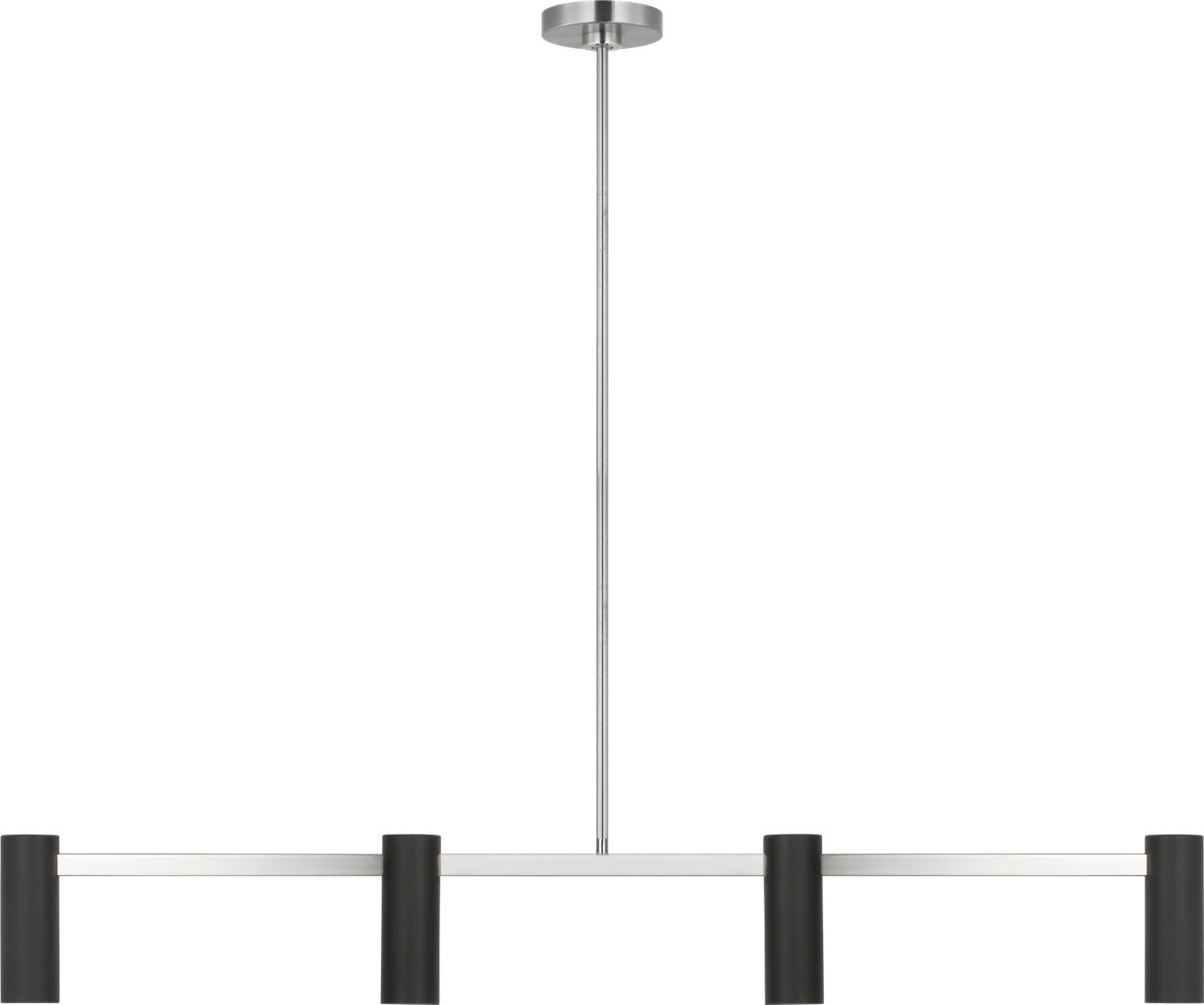 Zentro Four Light Linear Chandelier in Brushed Nickel Bulb(s) Not Included