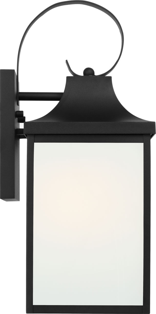 Saybrook 17.5" Lantern in Textured Black Frosted Bulb(s) Included
