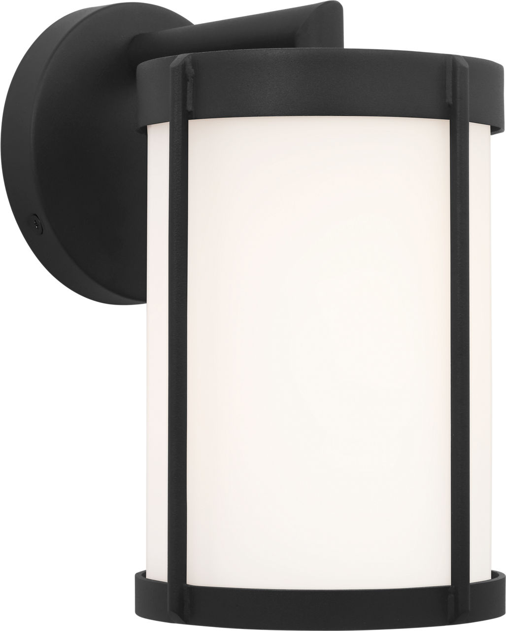Luning Small Lantern in Textured Black with Opal Etched Glass Bulb(s) Included