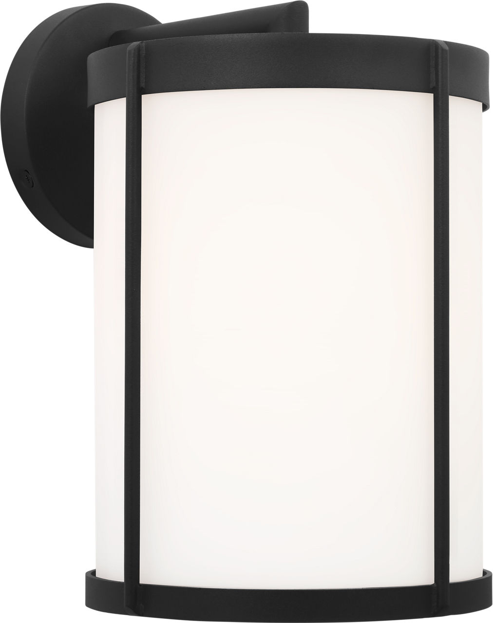 Luning Medium Lantern Textured Black Opal Etched Glass