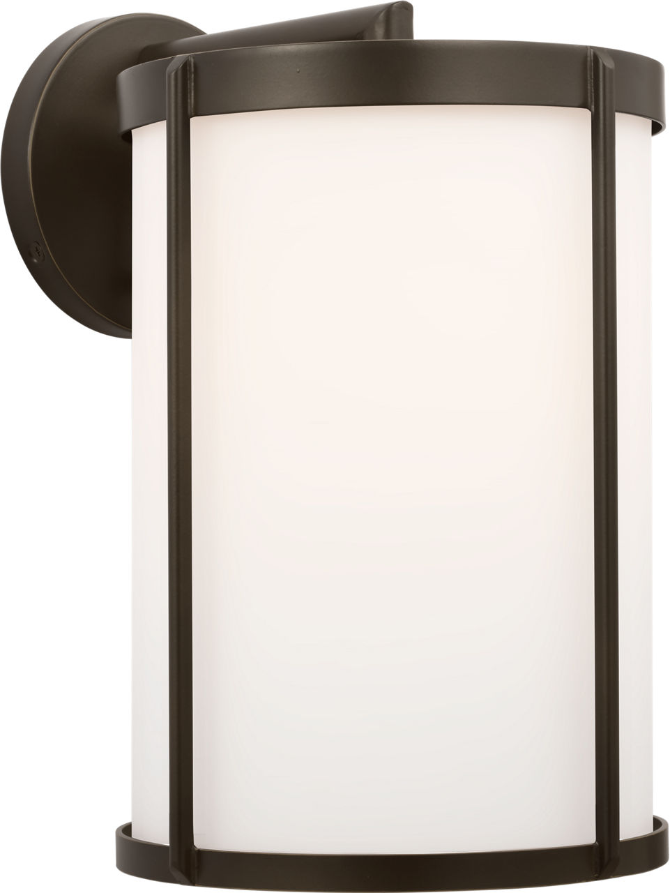 Luning Large Lantern Antique Bronze Opal Etched Glass