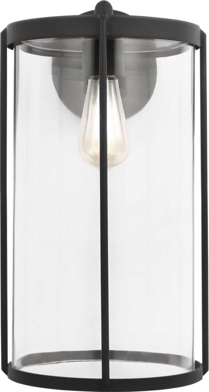 Luning Extra Large Lantern Textured Black Clear Glass