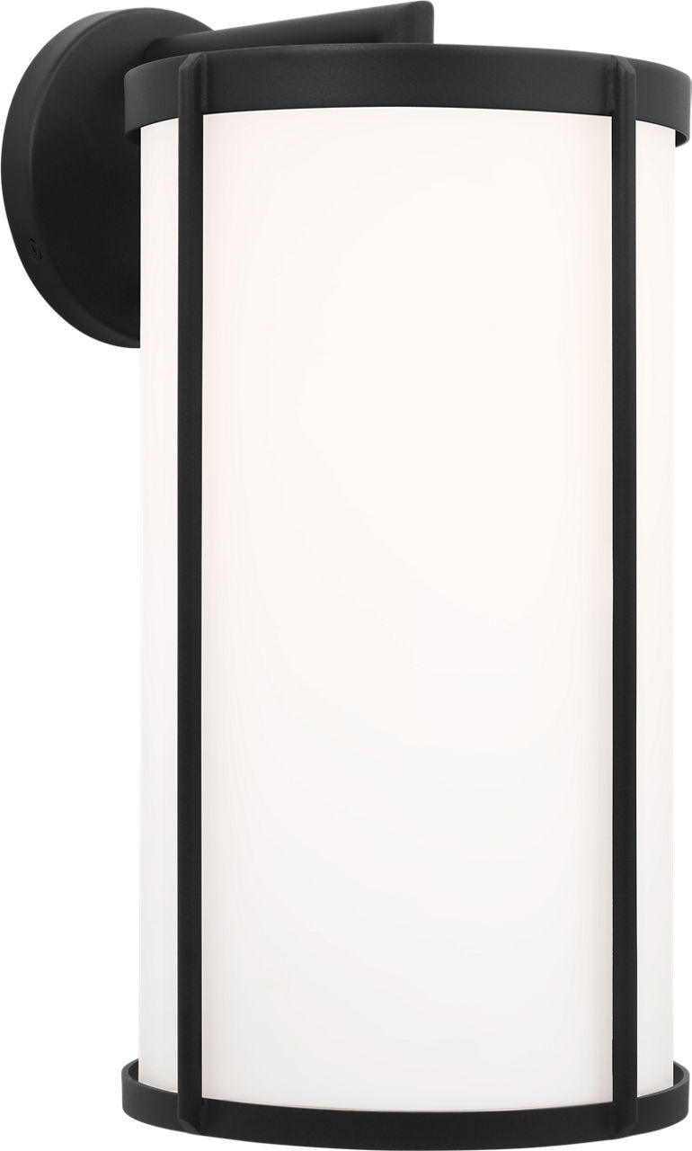 Luning Extra Large Lantern in Textured Black with Opal Etched Glass Bulb(s) Not Included