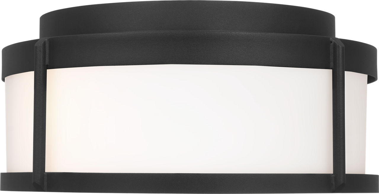 Luning Medium Flush Mount Textured Black Opal Etched Glass