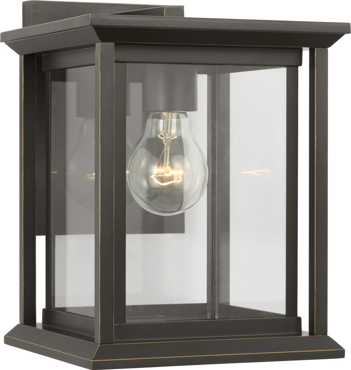 Audley Small Lantern Antique Bronze Clear Glass