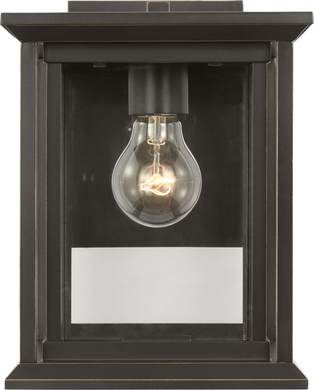Audley Small Lantern Antique Bronze Clear Glass