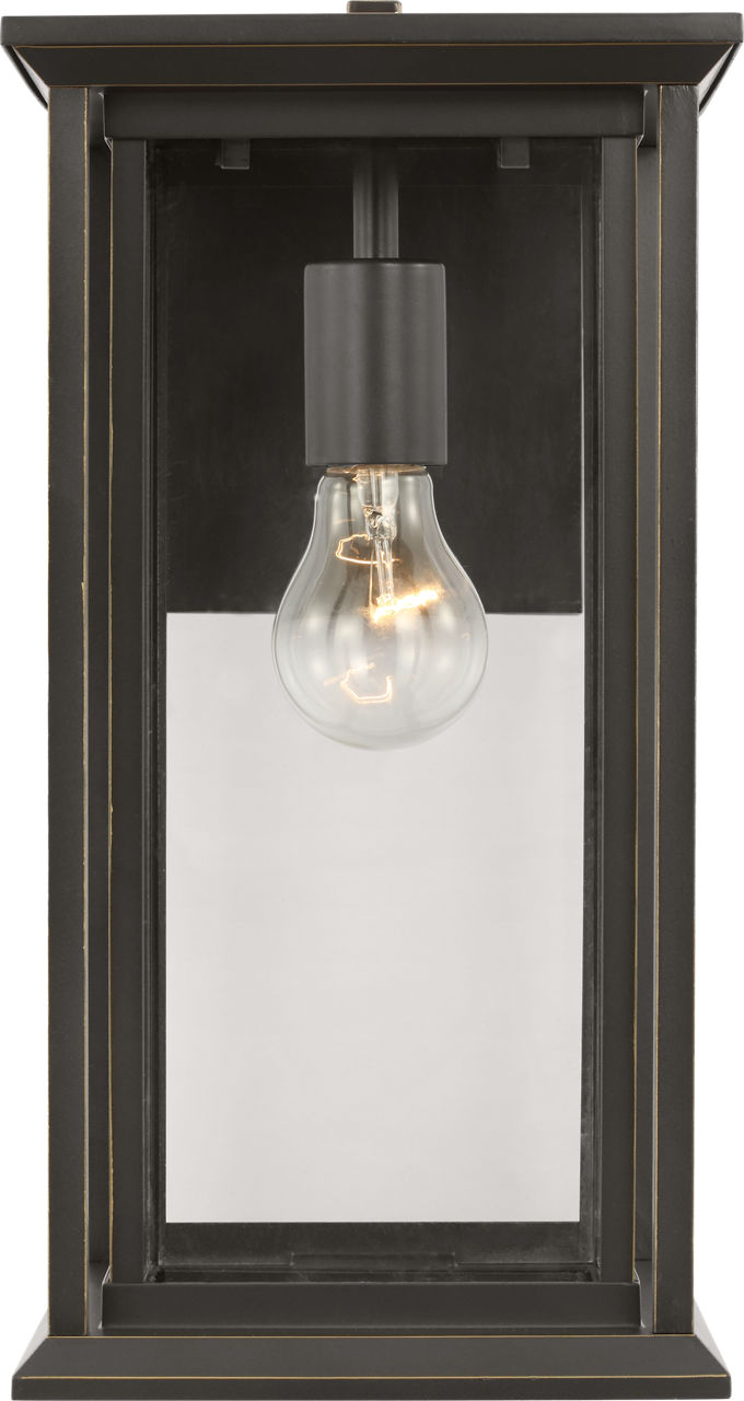 Audley Medium Lantern Antique Bronze Clear Glass