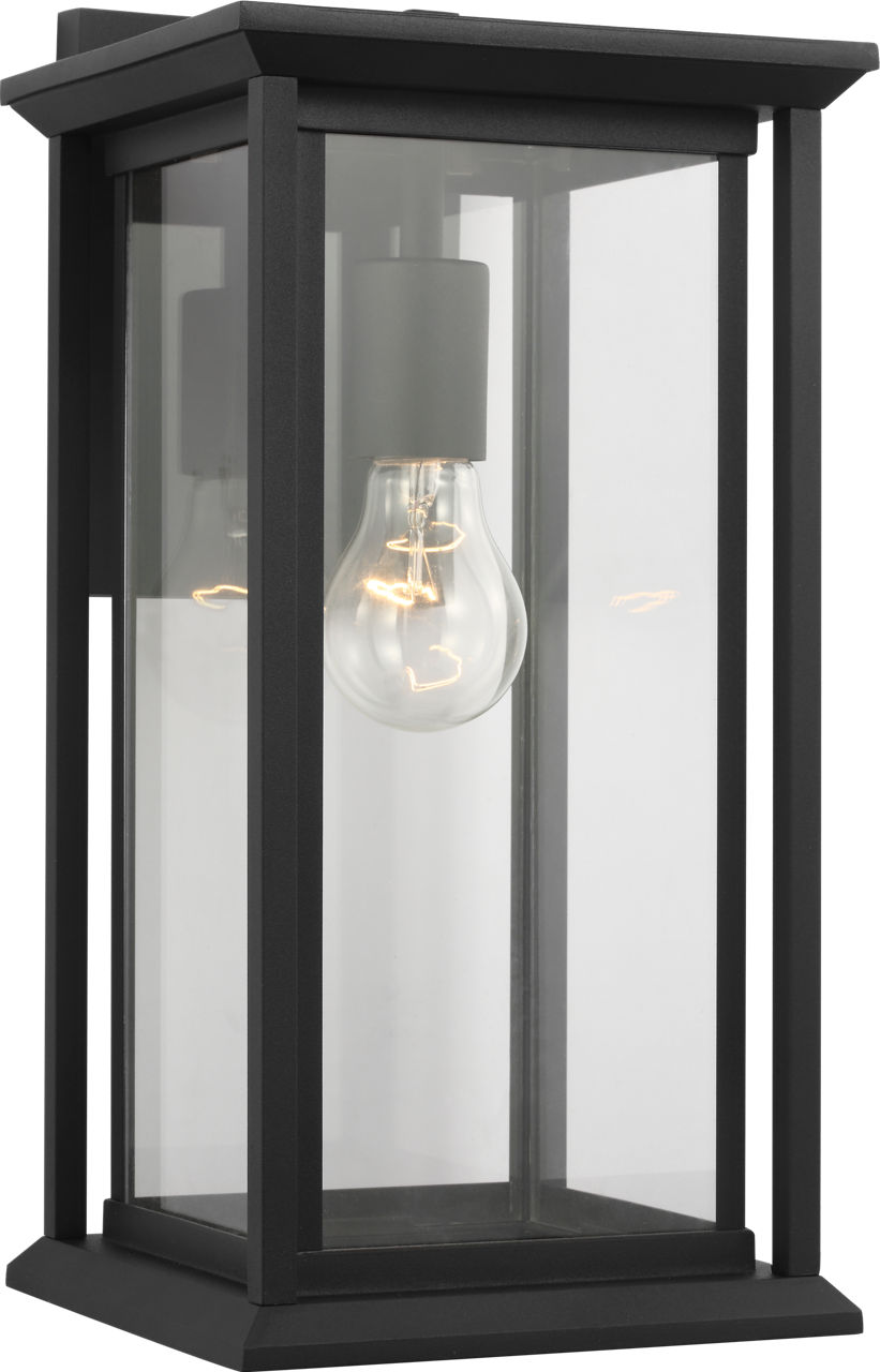 Audley 15" Lantern in Textured Black with Clear Glass Bulb(s) Not Included