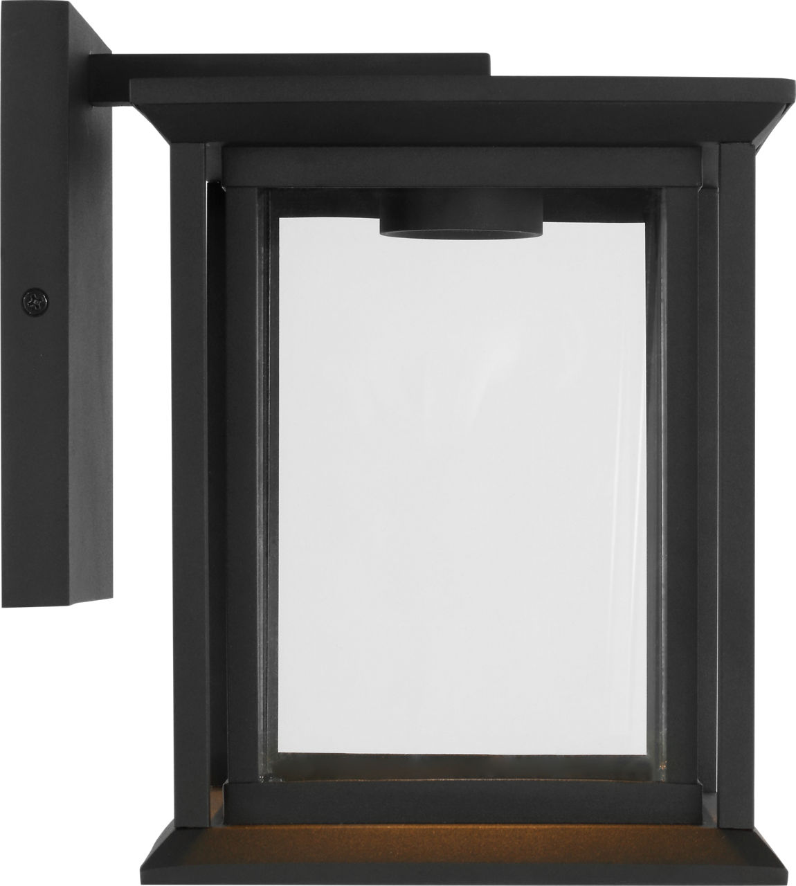 Audley Small LED Lantern Textured Black Clear Glass Bulbs Inc