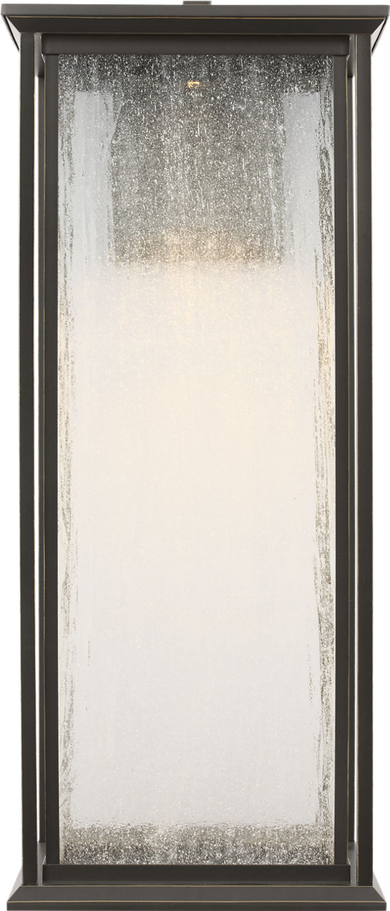 Audley Extra Large LED Lantern Antique Bronze Distressed Sedded Glass Bulbs Inc