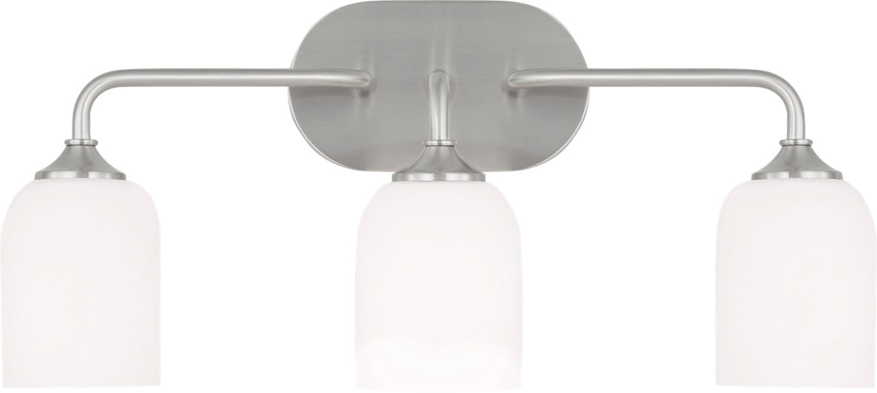 Emile Large Vanity Brushed Steel Bulbs Included