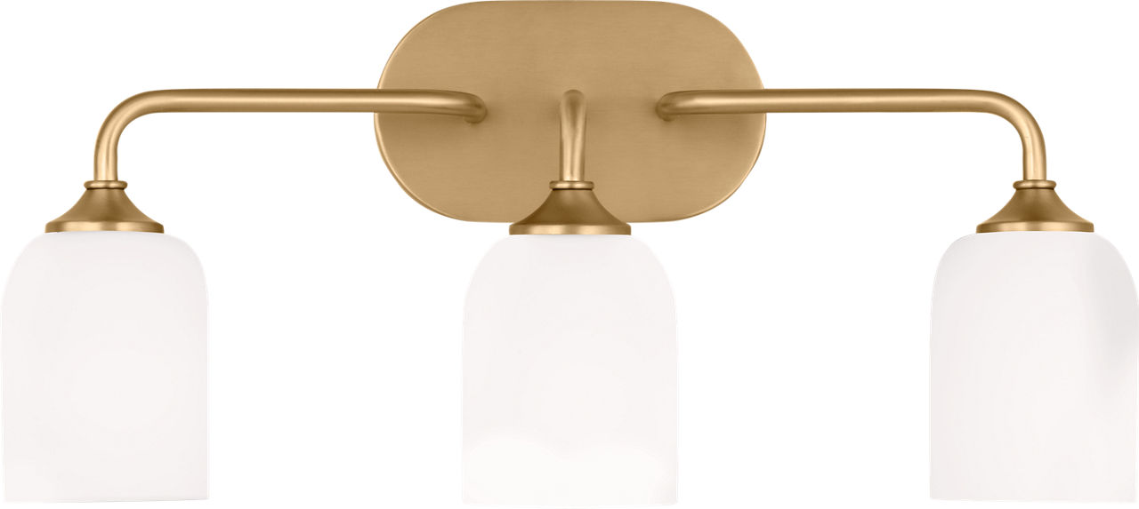 Emile Large Vanity Satin Brass Bulbs Included