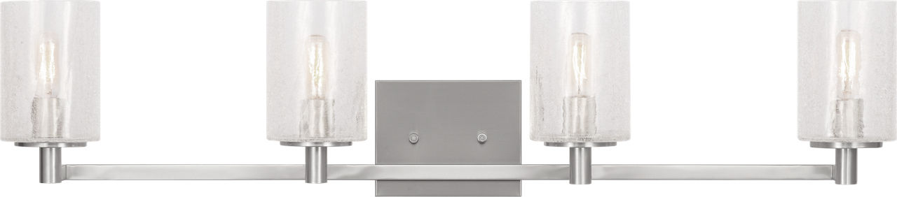 Parker Four Light Wall / Bath Brushed Steel Bulbs Inc