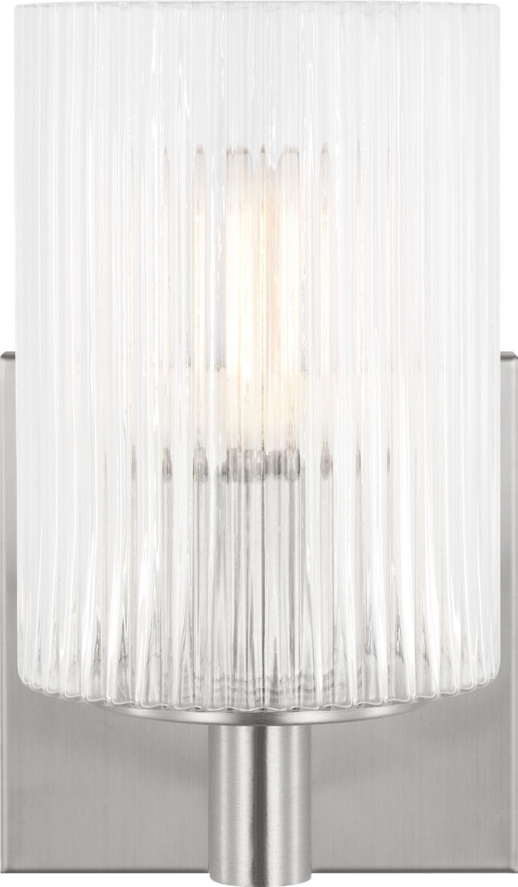 Lando One Light Wall / Bath Sconce Brushed Steel Bulbs Inc