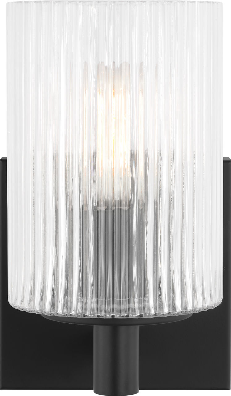 Lando One Light Wall / Bath Sconce Midnight Black Bulbs Inc